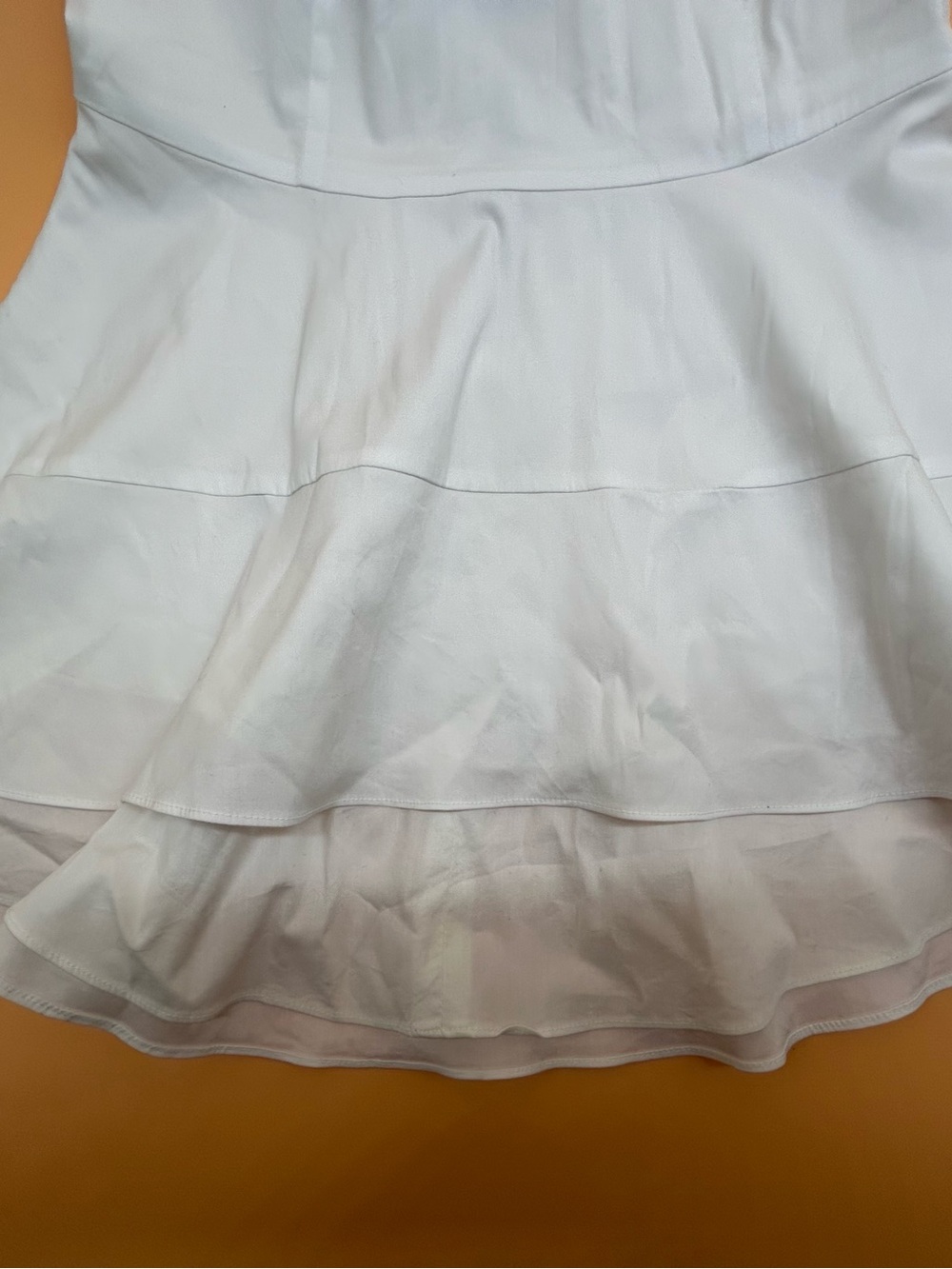 White House Black Market White Peplum Top Size 2 - Picture 3 of 6